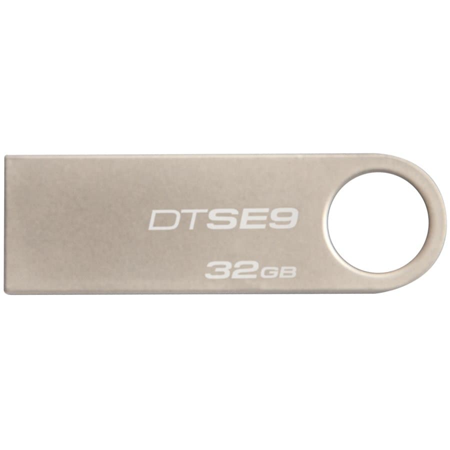 MEMORIE USB 2.0 KINGSTON 32 GB, profil mic, carcasa metalic, argintiu, "DTSE9H/32GB" — miniatură