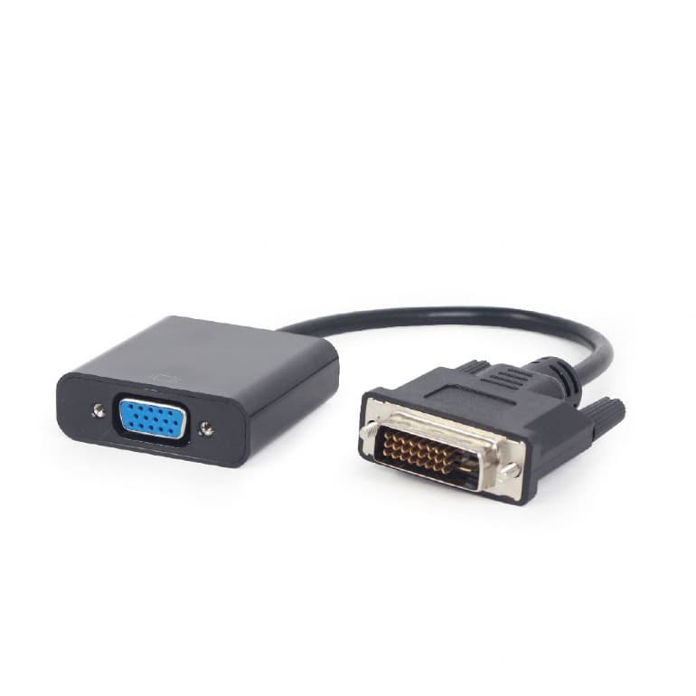CABLU video GEMBIRD, adaptor DVI-D DL (T) la VGA (M), 20cm, rezolutie maxima Full HD (1920 x 1080) la 60Hz, negru, "A-DVID-VGAF-01"