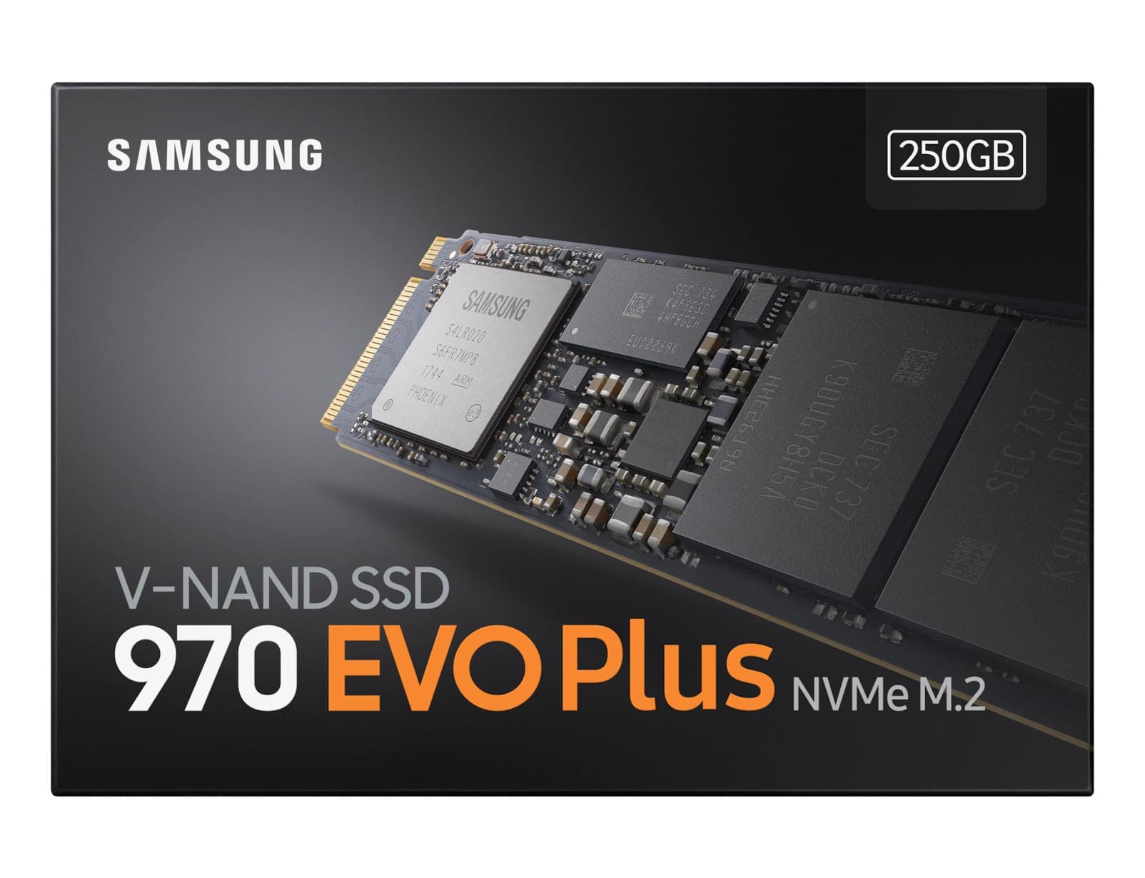 SSD SAMSUNG, Gen3 x 4, 970 EVO plus, 250 GB, M.2, PCIe Gen3.0 x4, V-Nand 3bit MLC, R/W: 3500/2300 MB/s, "MZ-V7S250BW" — miniatură