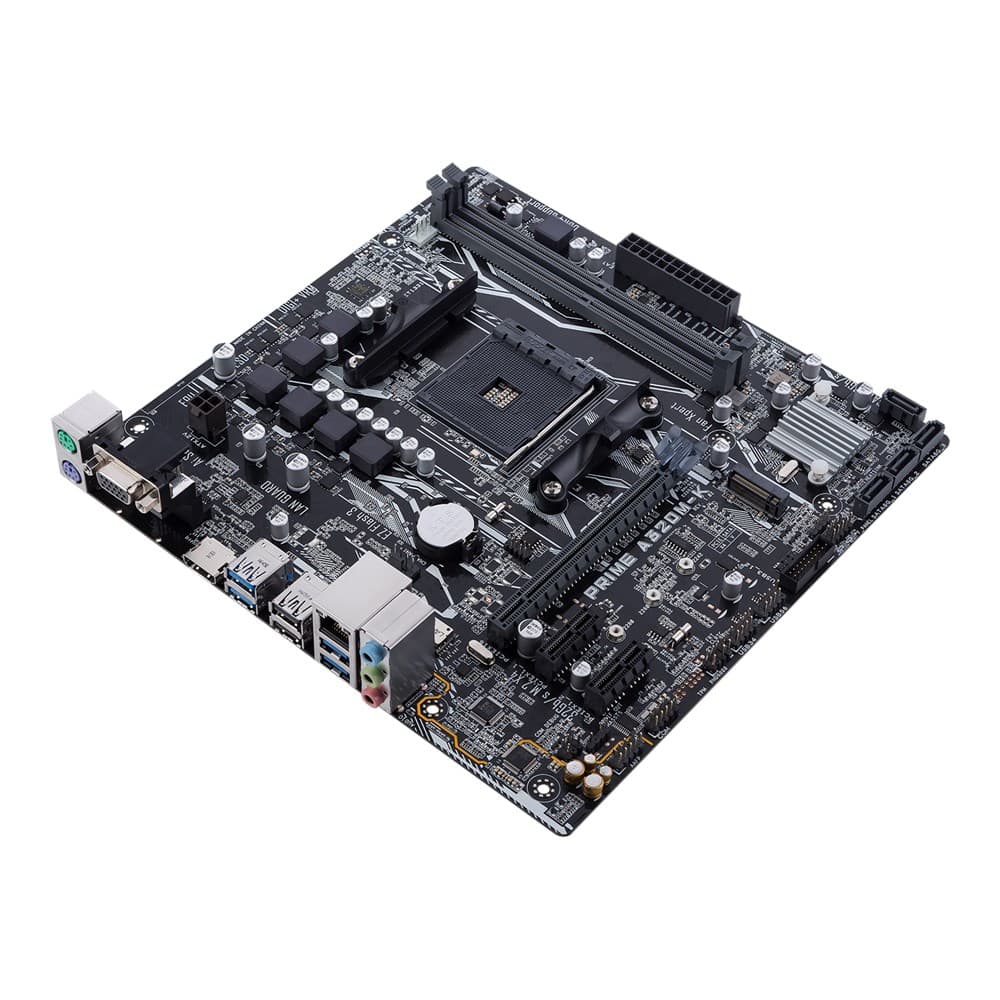 PLACA de BAZA Asus "PRIME A320M-K", skt AM4, mATX, AMD A320, 2 x DDR4, max. 32 GB, 4 x SATA, 1 x M.2, 7.1, "PRIME A320M-K" — miniatură