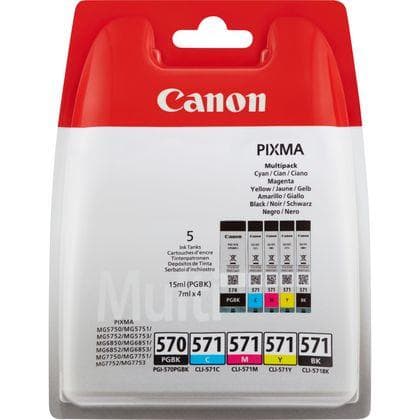 Combo-Pack Original Canon CMYKPB, PGI-570B/CLI-571, pentru Pixma MG5750|MG5751|MG6850|MG6851|MG7750|MG7751|MG7752|TS5050|TS5051|TS5053|TS5055|TS6050|TS8050|TS9050, "BS0372C004AA"