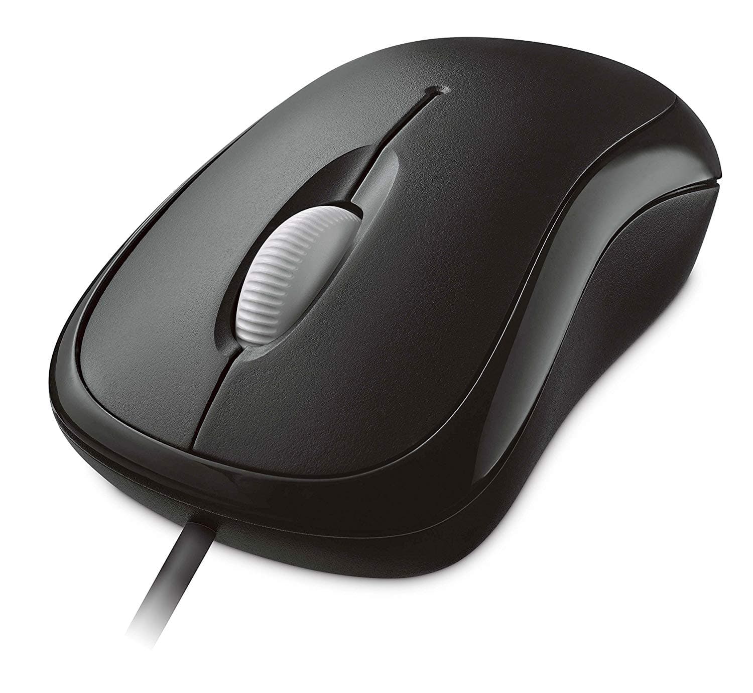 MOUSE MICROSOFT, "Basic", PC sau NB, cu fir, USB, optic, 800 dpi, butoane/scroll 3/1, negru, "4YH-00007" — miniatură