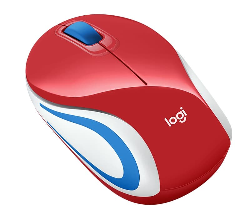 MOUSE LOGITECH, "M187", PC sau NB, wireless, 2.4GHz, optic, 1000 dpi, butoane/scroll 3/1, rosu, "910-002732" — miniatură