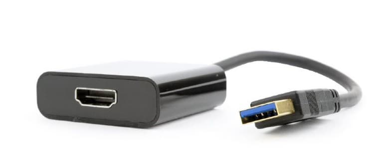 ADAPTOR video GEMBIRD, adaptor USB 3.0 (T) la HDMI (M), 15cm, rezolutie maxima Full HD (1920 x 1080) la 60Hz, negru, "A-USB3-HDMI-02" — miniatură