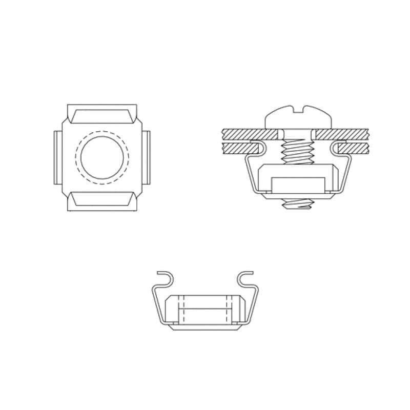 SET montare LOGILINK pentru rack 19", contine 20 piese: suruburi, saibe, piulite, diametru 6mm (M6), otel placat cu zinc si plastic "AC0111" — miniatură