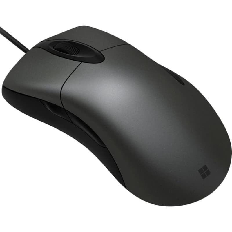 MOUSE MICROSOFT, "Classic Intelimouse", PC sau NB, cu fir, USB, optic, 3200 dpi, butoane/scroll 5/1, butoane programabile, negru / gri, "HDQ-00006" — miniatură