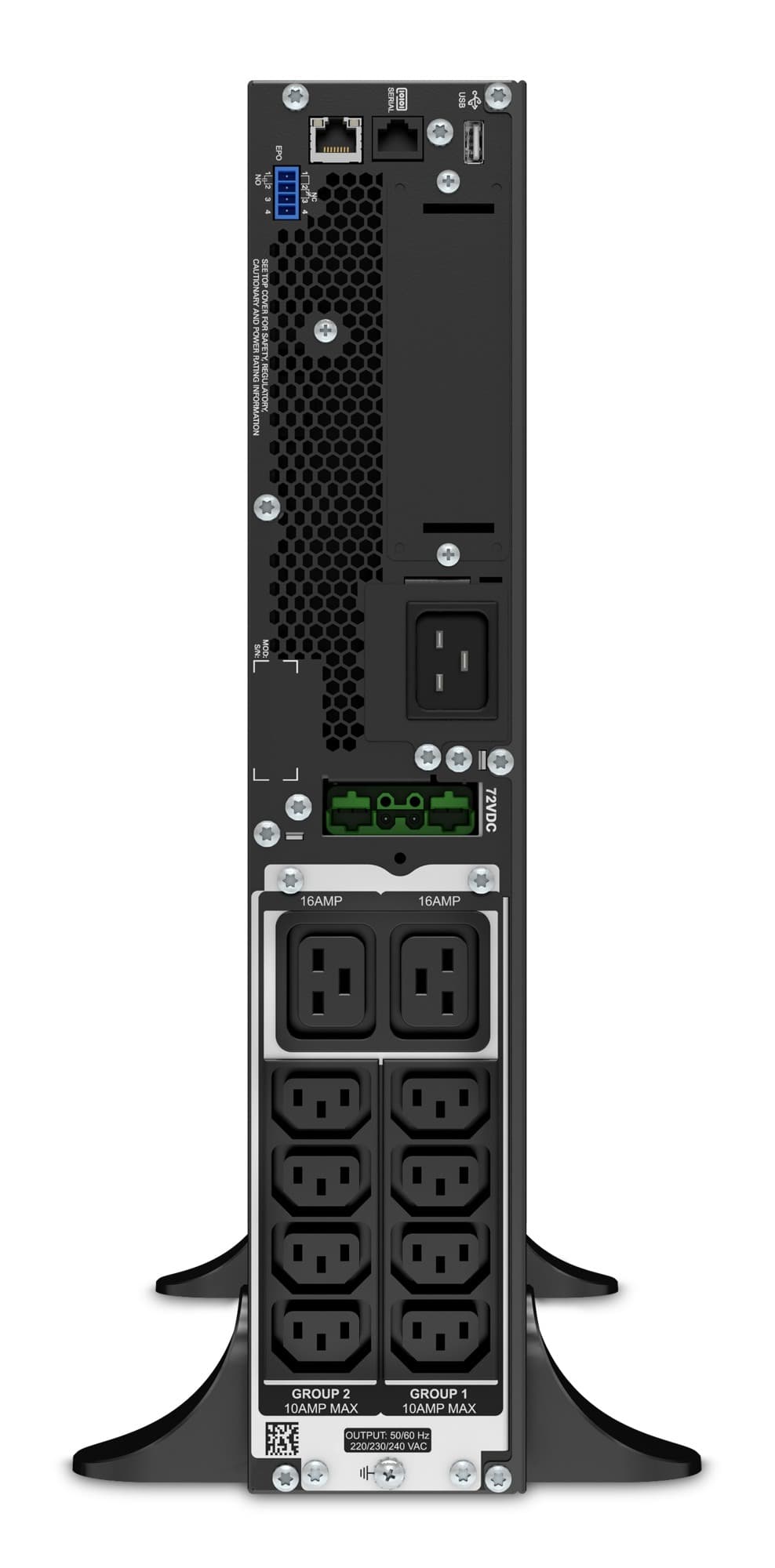 UPS APC, "Smart-UPS SRT", Online cu sinusoida pura, tower, 2200VA / 1980W, AVR, IEC x 10, 1 x baterie APCRBC141, display LCD, back-up 11 - 20 min., "SRT2200XLI" — miniatură