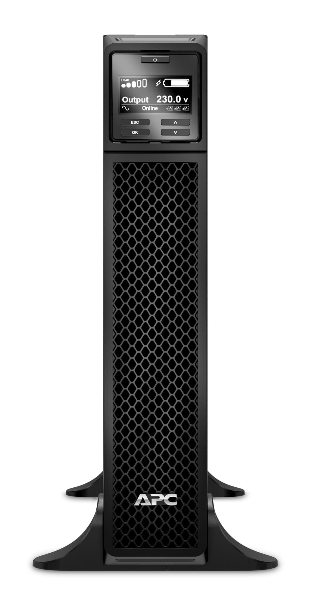 UPS APC, "Smart-UPS SRT", Online cu sinusoida pura, tower, 2200VA / 1980W, AVR, IEC x 10, 1 x baterie APCRBC141, display LCD, back-up 11 - 20 min., "SRT2200XLI" — miniatură