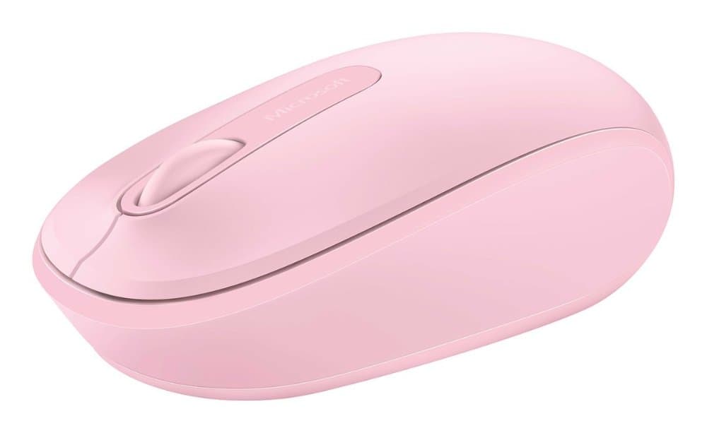 MOUSE MICROSOFT, "Mobile 1850", PC sau NB, wireless, 2.4GHz, optic, 1000 dpi, butoane/scroll 3/1, roz, "U7Z-00023" — miniatură