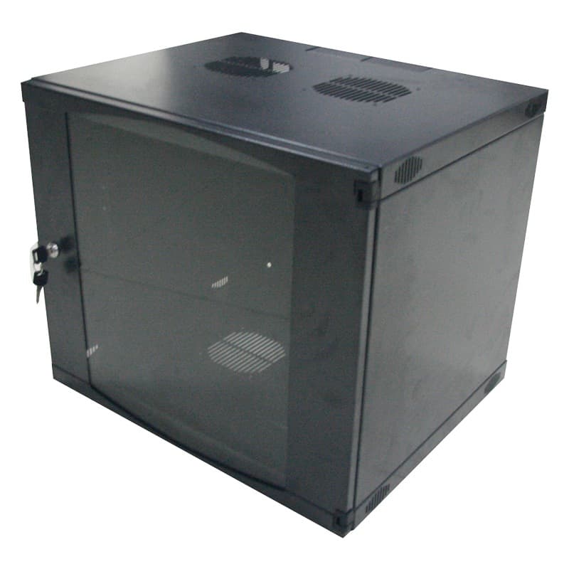 CABINET 19" LOGILINK 6U 540x450 mm, fixare pe perete, Flatpack (dezasamblat), Black, usa sticla cu blocare, otel 1.2mm, sarcina maxima 30Kg, "W06F64B"