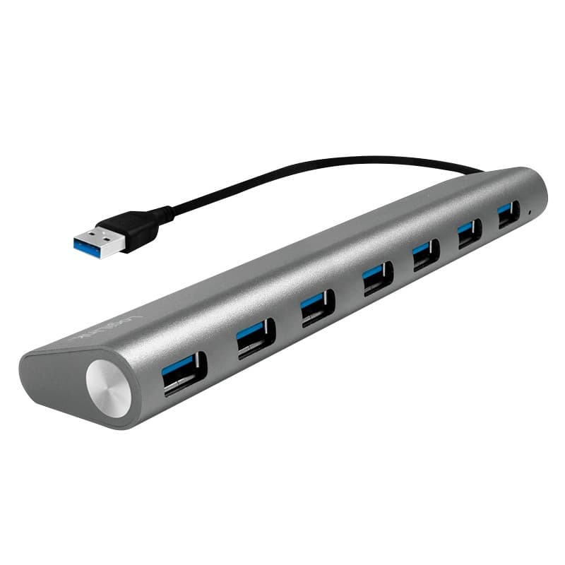 HUB extern LOGILINK, porturi USB: USB 3.0 x 7, conectare prin USB 3.0, cablu 0.1 m, argintiu, "UA0308"
