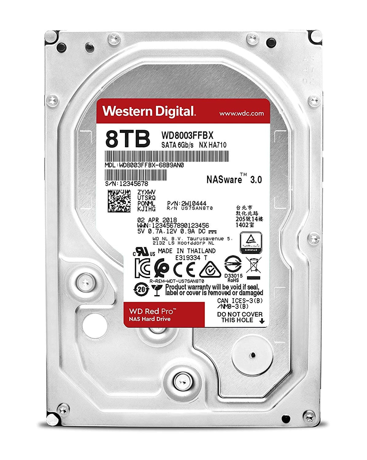 HDD WD 8 TB, Red Pro, 7.200 rpm, buffer 256 MB, pt. NAS, "WD8003FFBX"