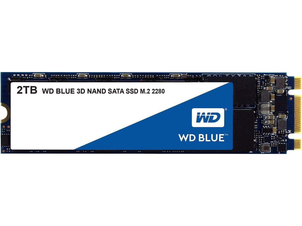 SSD WD, Blue, 2 TB, M.2, S-ATA 3, 3D Nand, R/W: 560/530 MB/s, "WDS200T2B0B"