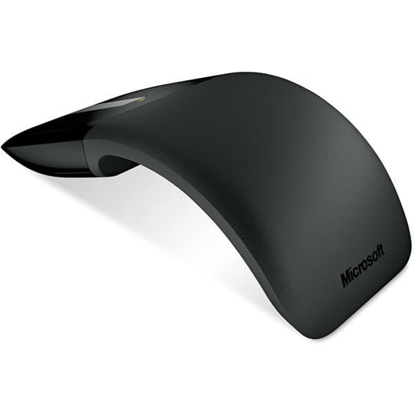 MOUSE MICROSOFT, "Arc Touch", PC sau NB, wireless, 2.4GHz, optic, 1000 dpi, butoane/scroll 2/Touch, modificare forma, negru, "RVF-00056" — miniatură