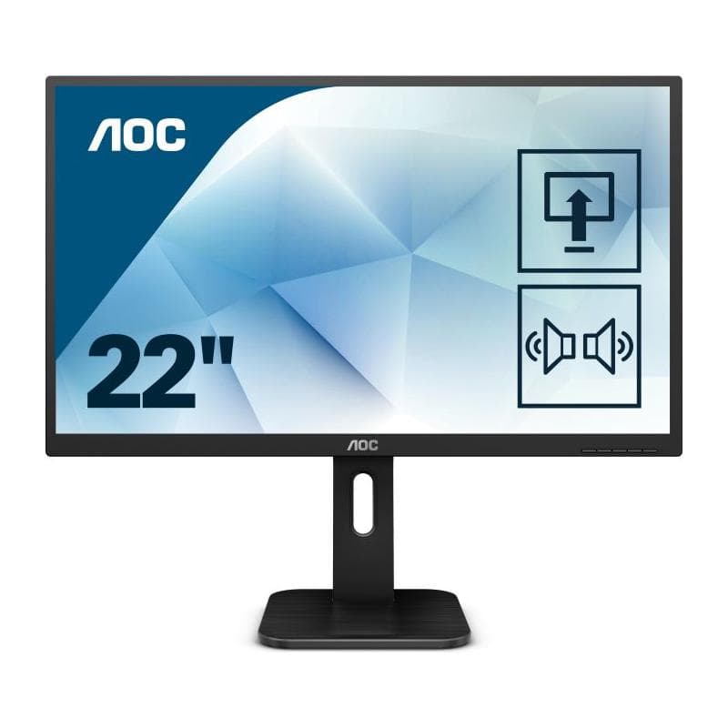 MONITOR AOC 21.5", home, office, TN, Full HD (1920 x 1080), Wide, 250 cd/mp, 2 ms, VGA, DVI, HDMI, "22P1D"