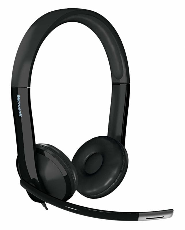 CASTI Microsoft, "LifeChat LX-6000", cu fir, standard, utilizare multimedia, call center, microfon pe brat, conectare prin USB 2.0, negru, "7XF-00001" — miniatură
