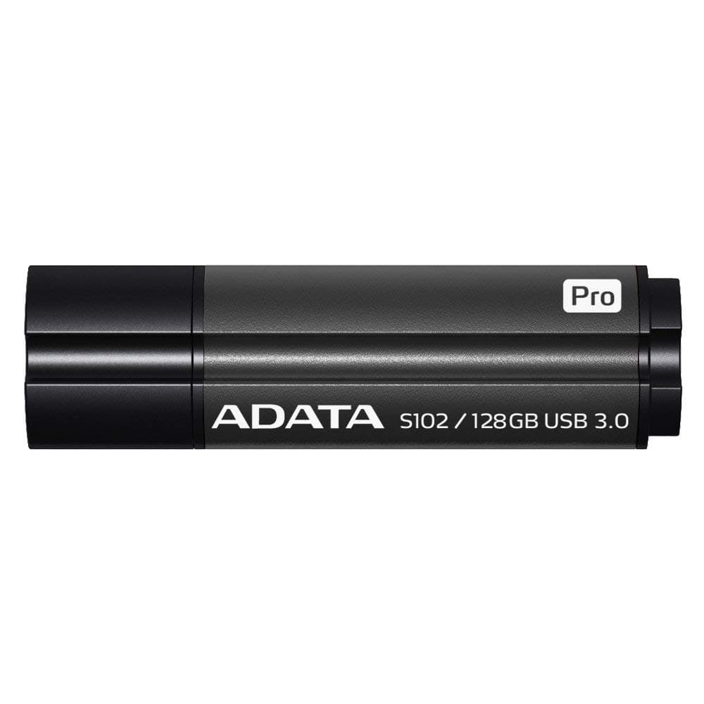 MEMORIE USB 3.1 ADATA 128 GB, cu capac, carcasa aluminiu, negru, "AS102P-128G-RGY"