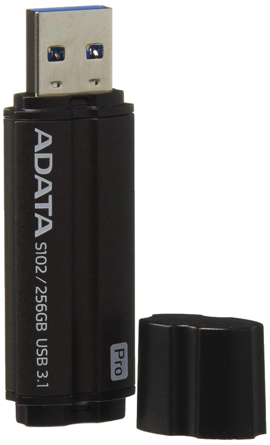 MEMORIE USB 3.1 ADATA 256 GB, cu capac, carcasa aluminiu, negru, "AS102P-256G-RGY"