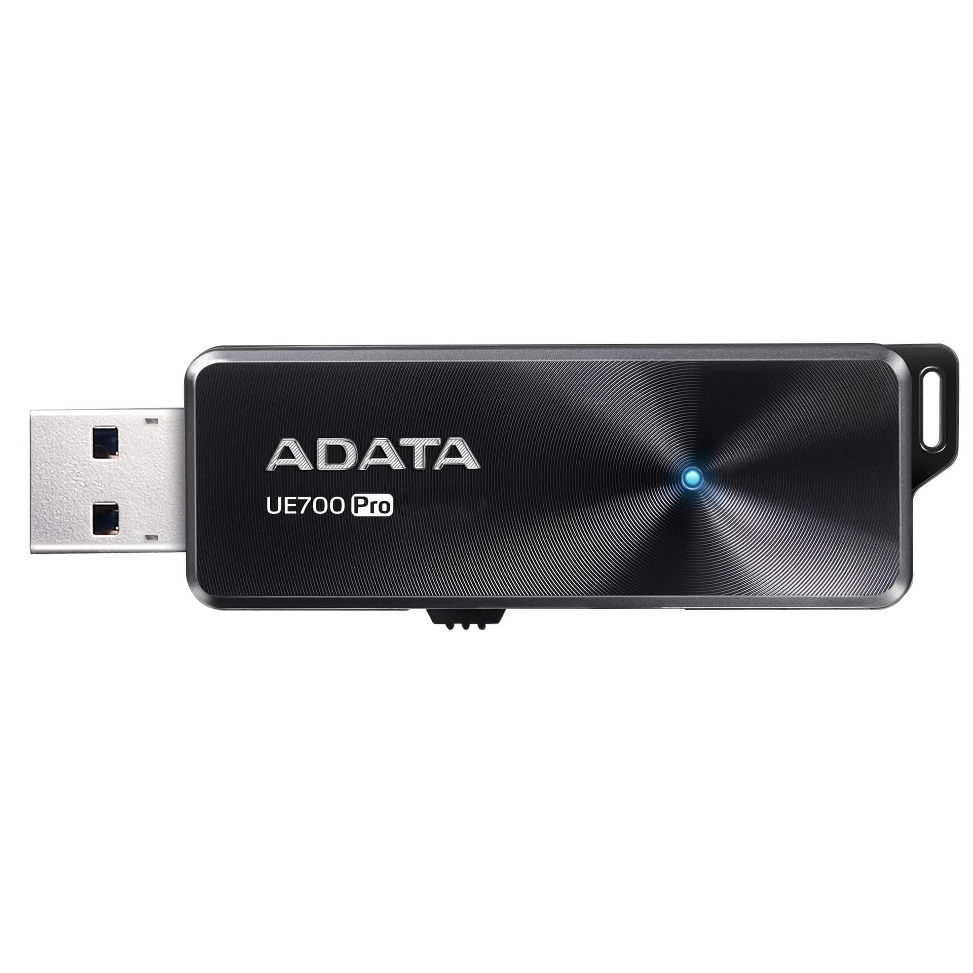 MEMORIE USB 3.2 ADATA 128 GB, retractabila, carcasa aluminiu, negru, "AUE700PRO-128G-CBK"
