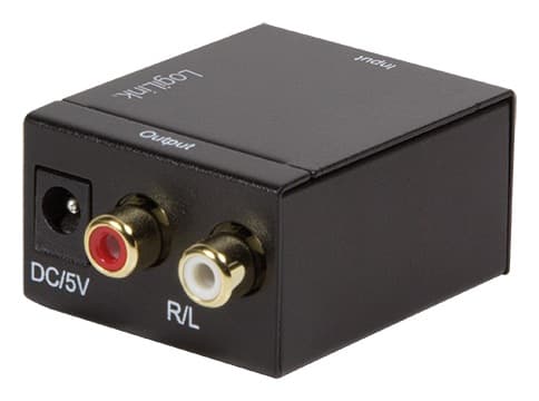 CONVERTOR audio LOGILINK, intrare: 1 x Toslink, 1 x Coaxial, iesire: 2 x RCA, 24-bit, 96KHz, alimentator extern 5V / 1A, black, "CA0100"