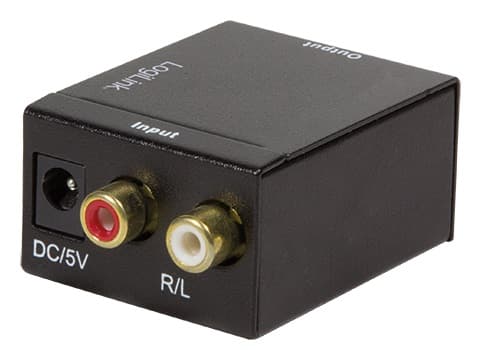 CONVERTOR audio LOGILINK, intrare: 2 x RCA, iesire: 1 x Toslink, 1 x Coaxial, 48KHz, alimentator extern 5V / 1A, black, "CA0102"