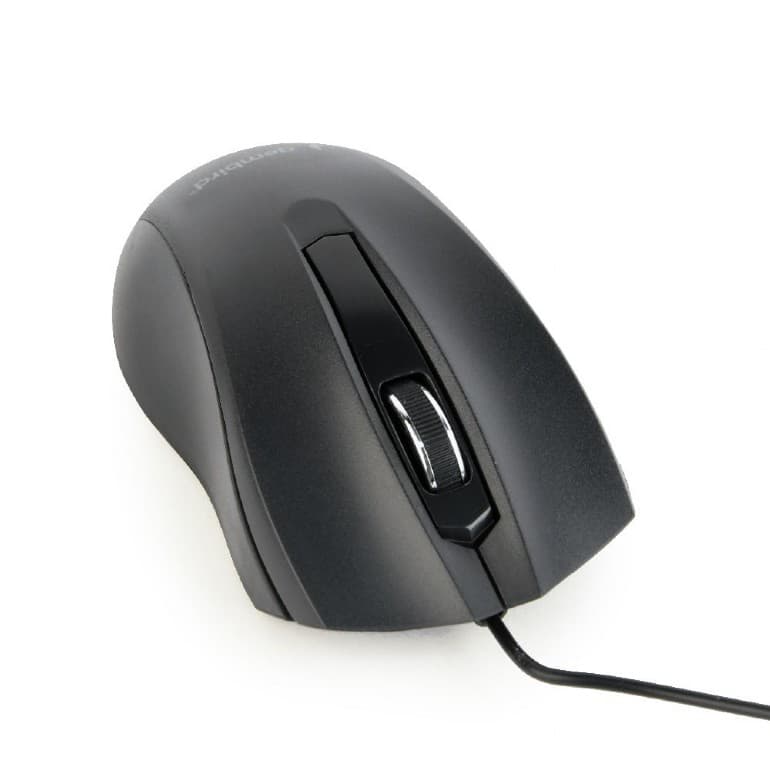 MOUSE GEMBIRD, PC sau NB, cu fir, USB, optic, 1000 dpi, butoane/scroll 3/1, negru, "MUS-3B-01" — miniatură