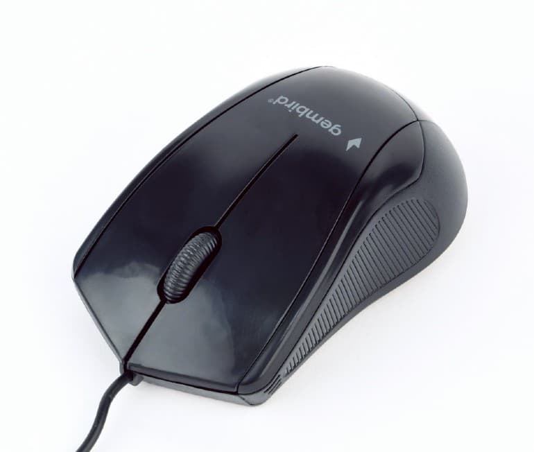 MOUSE GEMBIRD, PC sau NB, cu fir, USB, optic, 1000 dpi, butoane/scroll 3/1, negru, "MUS-3B-02" — miniatură