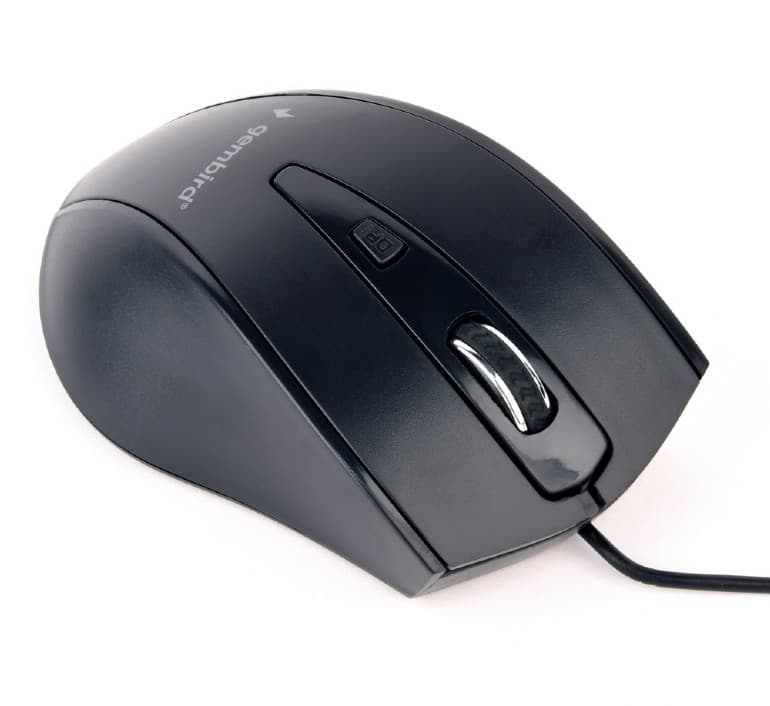 MOUSE GEMBIRD, PC sau NB, cu fir, USB, optic, 1200 dpi, butoane/scroll 4/1, negru, "MUS-4B-02" — miniatură