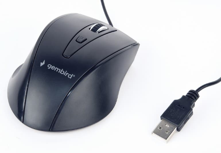 MOUSE GEMBIRD, PC sau NB, cu fir, USB, optic, 1200 dpi, butoane/scroll 4/1, negru, "MUS-4B-02" — miniatură