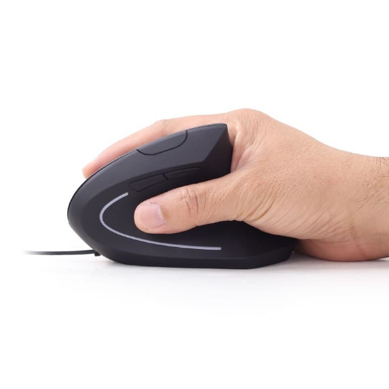MOUSE GEMBIRD, PC sau NB, cu fir, USB, optic, 3200 dpi, butoane/scroll 6/1, ergonomic, negru, "MUS-ERGO-01" — miniatură