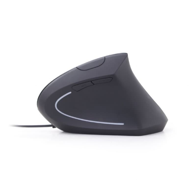 MOUSE GEMBIRD, PC sau NB, cu fir, USB, optic, 3200 dpi, butoane/scroll 6/1, ergonomic, negru, "MUS-ERGO-01" — miniatură