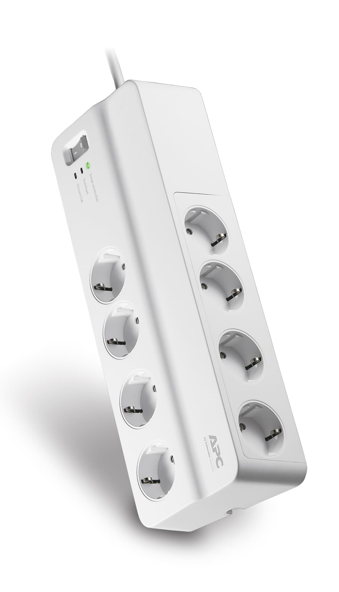 PRELUNGITOR APC, Schuko x 8, conectare prin Schuko (T), cablu 2 m, 10 A, protectie supratensiune, alb, "PM8-GR"