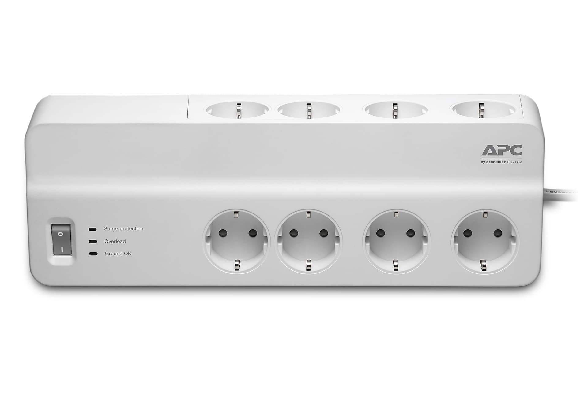 PRELUNGITOR APC, Schuko x 8, conectare prin Schuko (T), cablu 2 m, 10 A, protectie supratensiune, alb, "PM8-GR" — miniatură