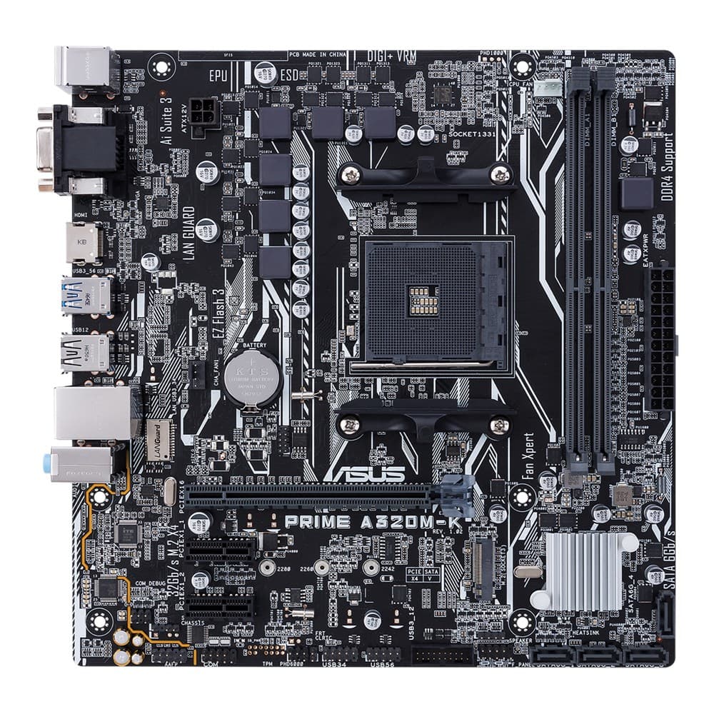 PLACA de BAZA Asus "PRIME A320M-K/CSM", skt AM4, mATX, AMD A320, 2 x DDR4, max. 32 GB, 4 x SATA, 1 x M.2, 7.1, "PRIME A320M-K/CSM"