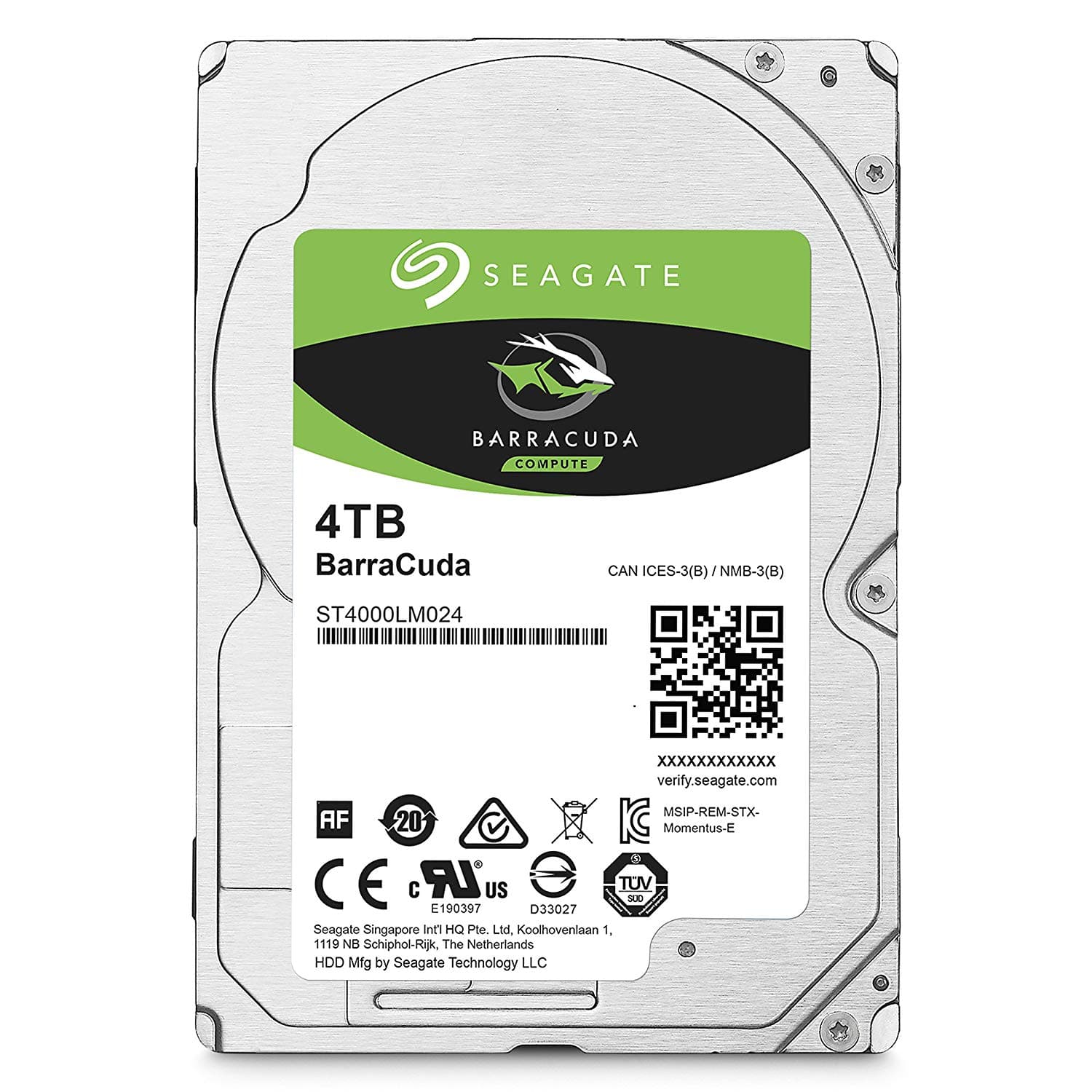 HDD notebook SEAGATE 4 TB, Barracuda, 5400 rpm, buffer 128 MB, 6 Gb/s, S-ATA 3, "ST4000LM024"
