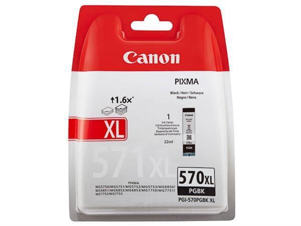 Cartus Cerneala Original Canon Black, PGI-570XLB, pentru MG5750|5751|6850|6851|7750|7751|7752|TS5050|6050|8050|9050, 22ml, "BS0318C001AA"