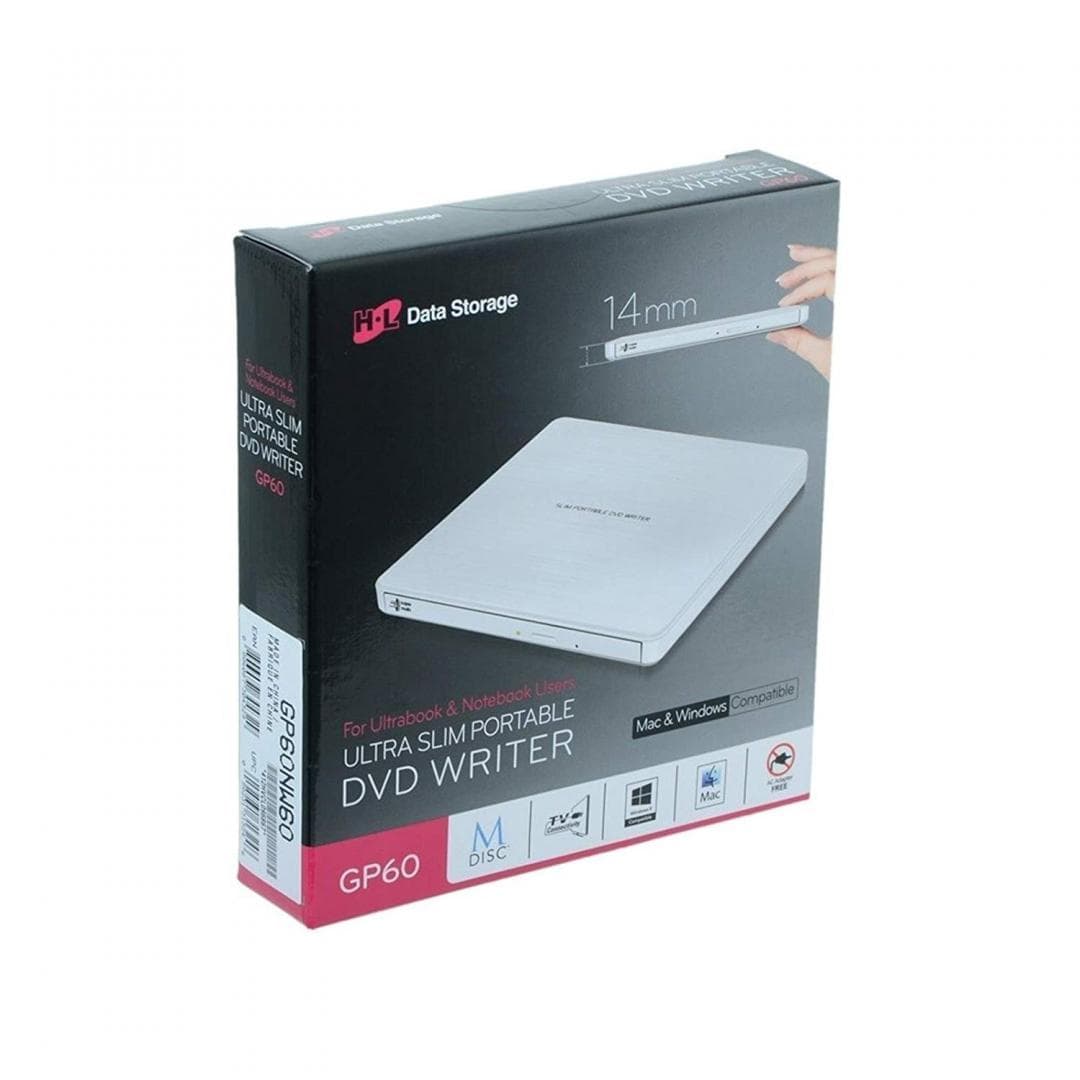 DVD-RW extern, LG, interfata USB 2.0, alb, "GP60NW60"