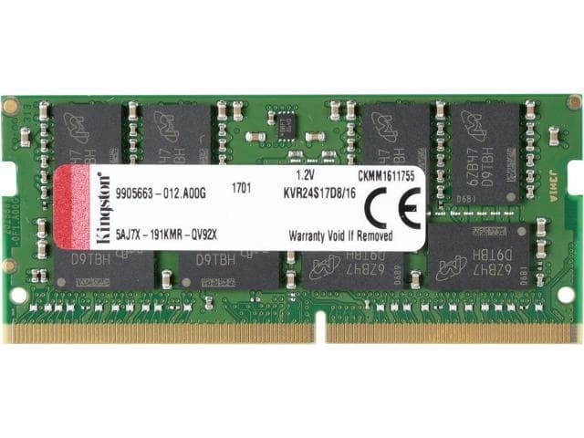 SODIMM Kingston, 16GB DDR4, 2400 MHz, "KVR24S17D8/16"