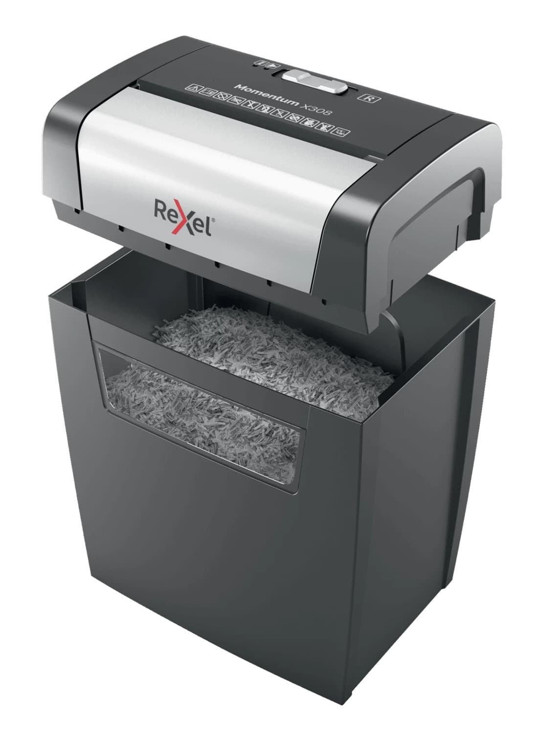 Distrugator manual documente MOMENTUM X308, 8 coli, P3, cross-cut (tip confeti) Rexel "2104570EU" — miniatură