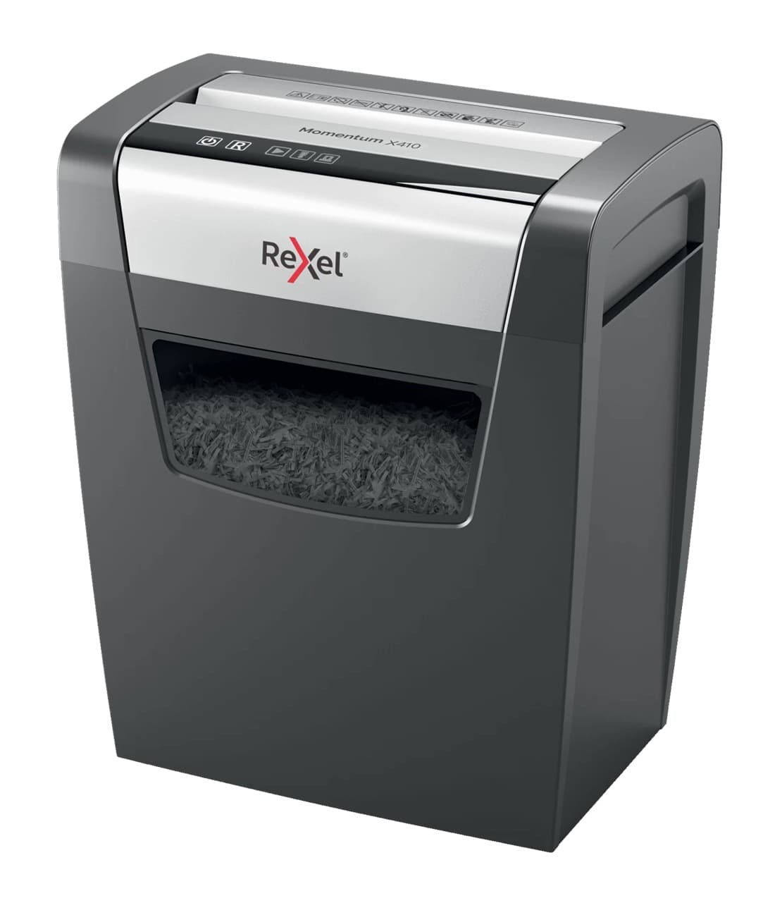 Distrugator manual documente MOMENTUM X410, 10 coli, P4, cross-cut (tip confeti) Rexel "2104571EU" — miniatură