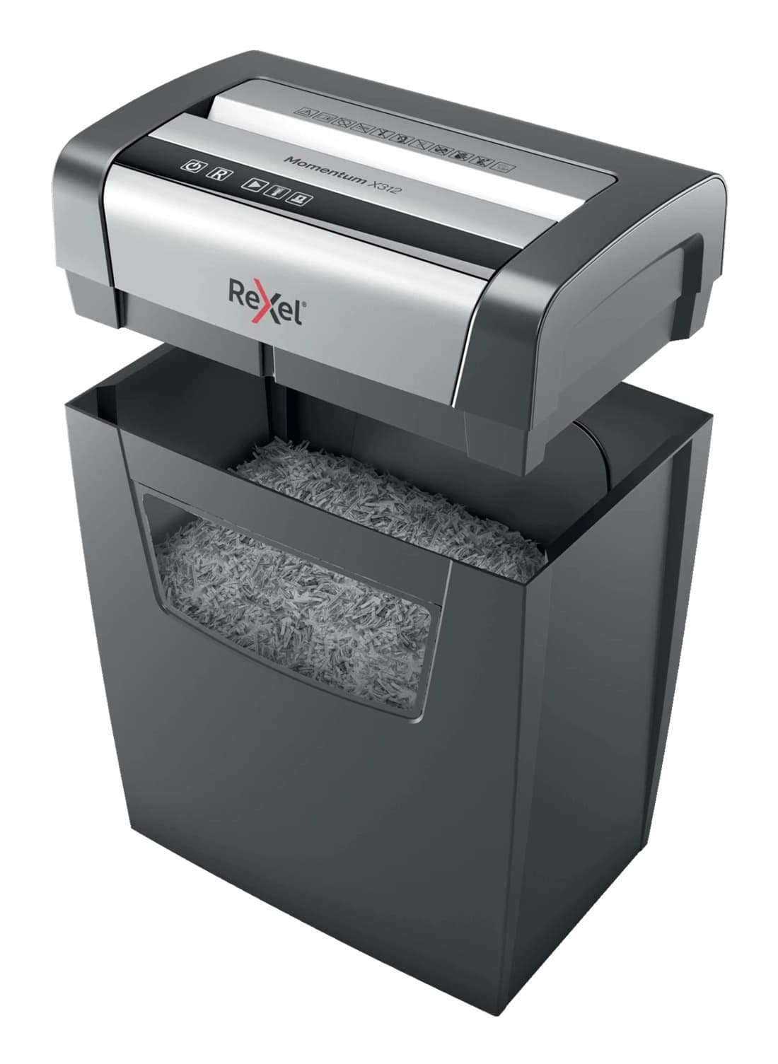 Distrugator manual documente MOMENTUM X312, 12 coli, P3, cross-cut (tip confeti) Rexel "2104572EU" — miniatură