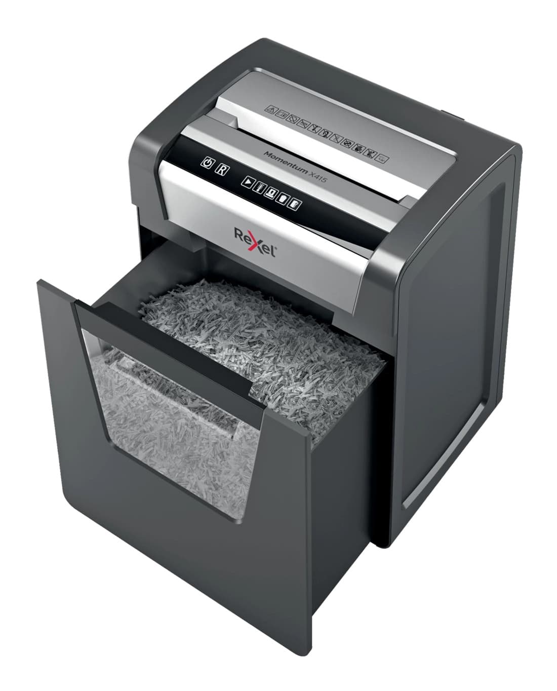 Distrugator manual documente MOMENTUM X415, 15 coli, P4, cross-cut (tip confeti) Rexel "2104576EU" — miniatură