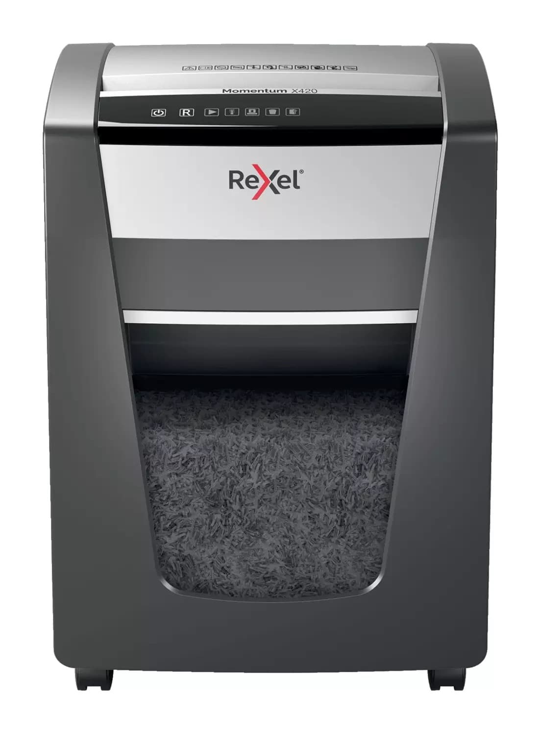 Distrugator manual documente MOMENTUM X420, 20 coli, P4, cross-cut (tip confeti) Rexel "2104578EU"