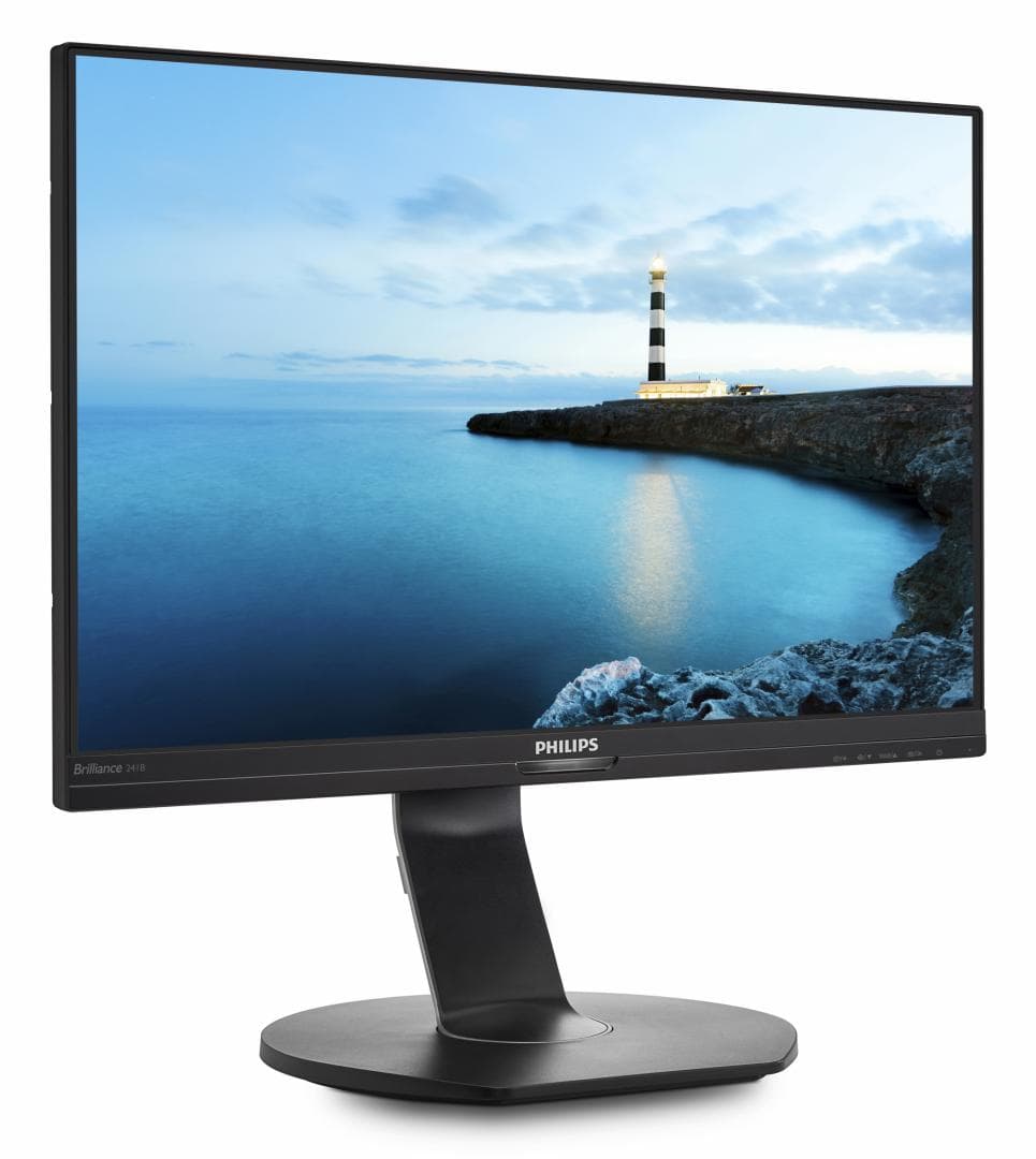 MONITOR PHILIPS 23.8", home, office, IPS, Full HD (1920 x 1080), Wide, 250 cd/mp, 5 ms, VGA, HDMI, DisplayPort, "241B7QPJEB/00" — miniatură
