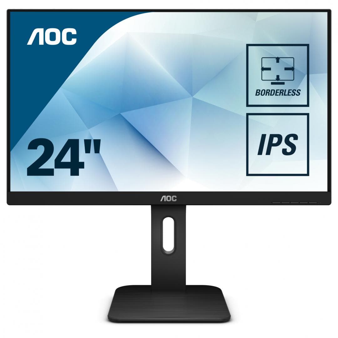 MONITOR AOC 23.8", home, office, IPS, Full HD (1920 x 1080), Wide, 250 cd/mp, 5 ms, VGA, DVI, HDMI, DisplayPort, "24P1"