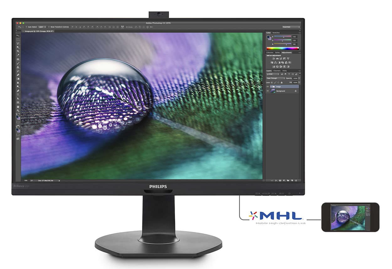 MONITOR PHILIPS 27", grafica, IPS, 4K UHD (3840 x 2160), Wide, 350 cd/mp, 5 ms, VGA, DVI, HDMI, DisplayPort, "272P7VPTKEB/00"