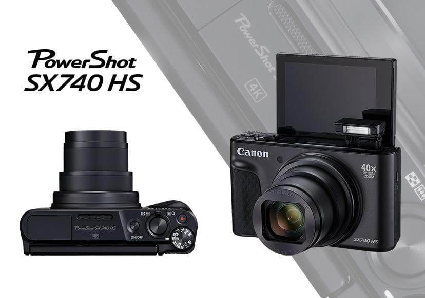Camera foto CANON PowerShot SX740HS BK, 20.3 MP,senzor CMOS tip 1/2,3, cu iluminare din spate,40xZoom op,40xZoom dig, 3"LCD rabatabil, foc. TTL,WiFi, GPS, BT,negru "2955C002AA"