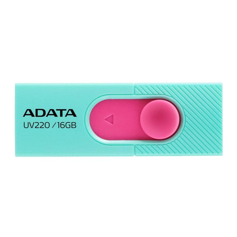 MEMORIE USB 2.0 ADATA 16 GB, retractabila, carcasa plastic, verde / roz, "AUV220-16G-RGNPK"