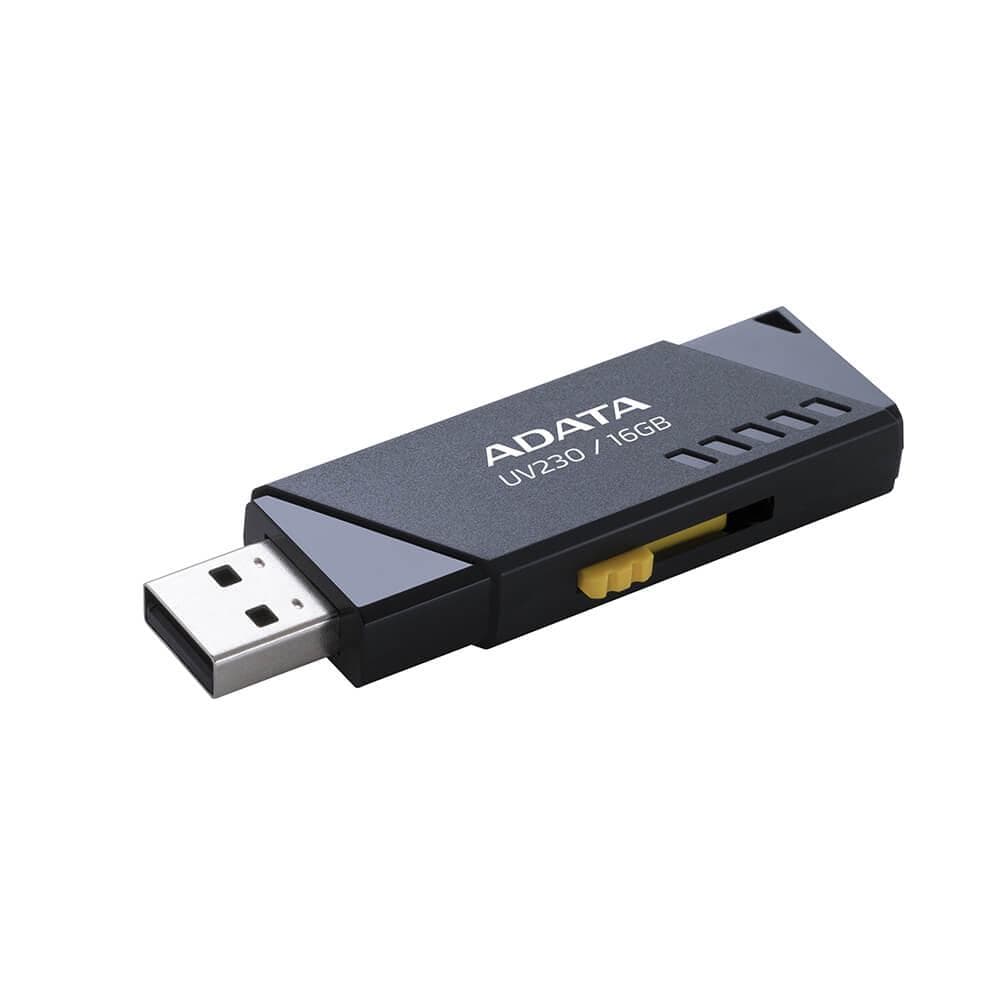 MEMORIE USB 2.0 ADATA 16 GB, retractabila, carcasa plastic, negru, "AUV230-16G-RBK"