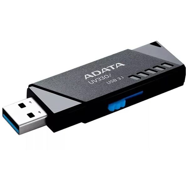 MEMORIE USB 3.2 ADATA 16 GB, retractabila, carcasa plastic, negru, "AUV330-16G-RBK"